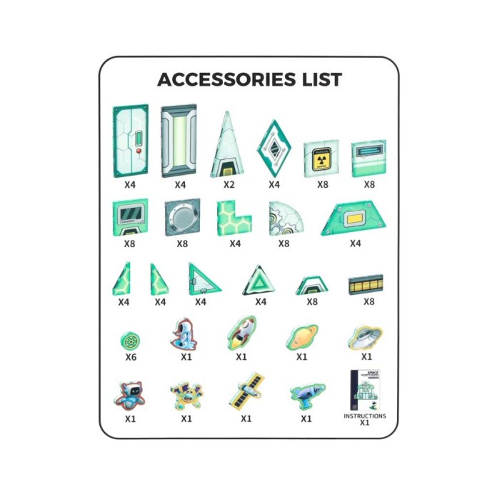 Klocki magnetyczne dla dzieci konstrukcyjne Stacja Kosmiczna, STEM wiek 3+